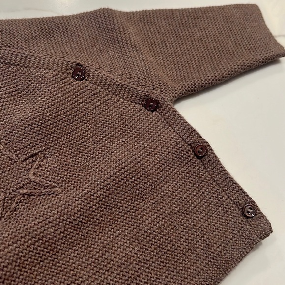 Zara knitwear brown OPEN KNIT embroidered star SWEATER 1-3 months baby new wit… - Picture 4 of 7
